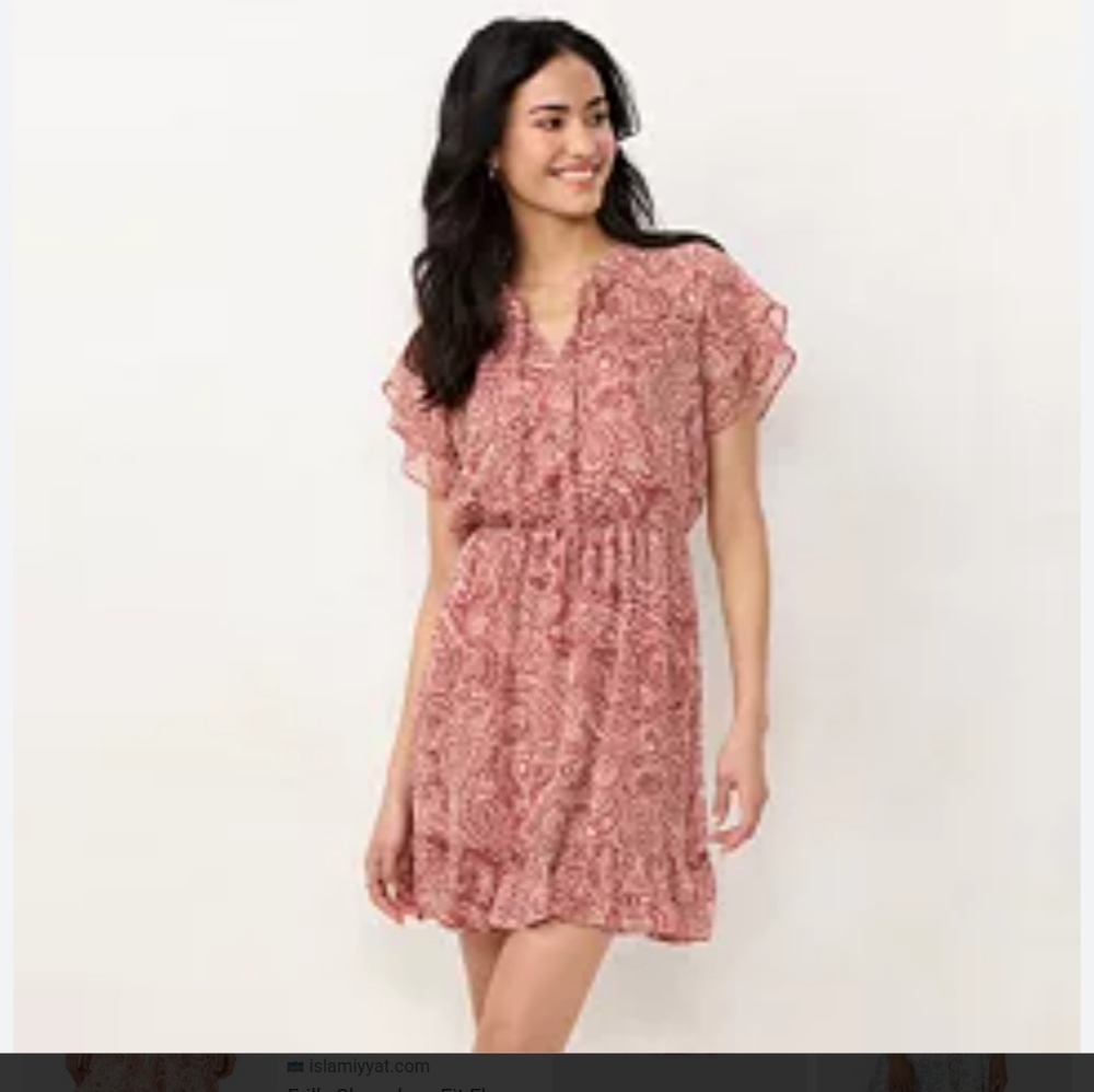Lauren Conrad Double Ruffle Fit and flare Size Large